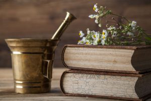Herbs, mortal and old books